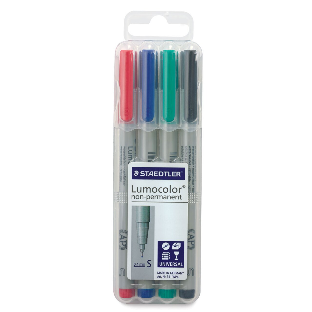 Staedtler Lumocolor Non-Permanent Markers - Super Fine, Set of 4